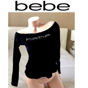 bebe Swarovski logo top